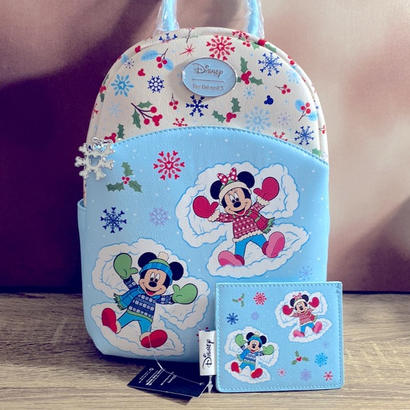 Mickey Minnie Mouse Snow Angels Backpack SET NWT - Picture 11 of 12
